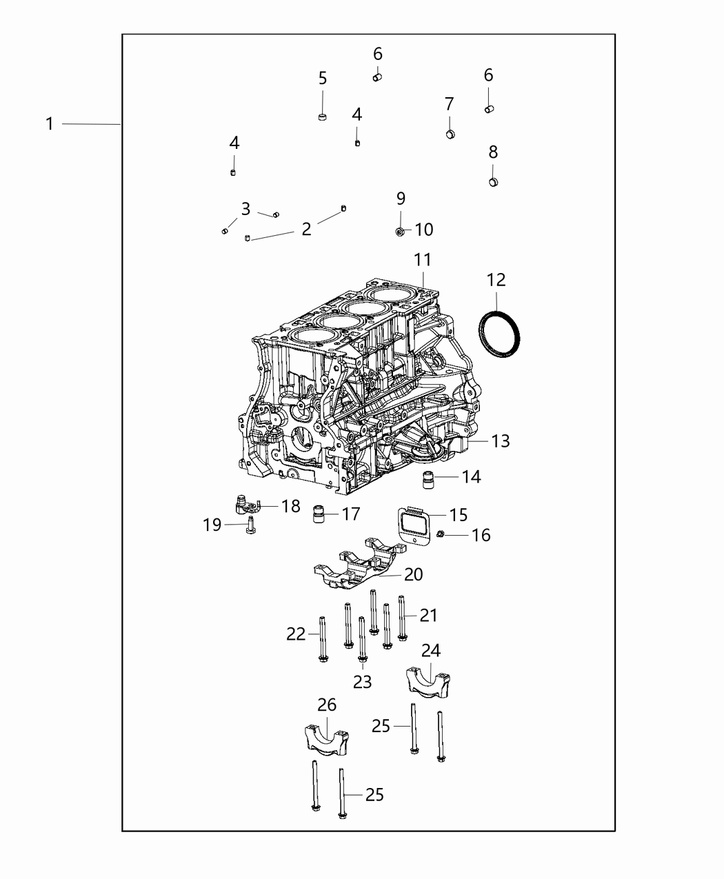 Mopar 6511057AA Bolt-6 LOBE RECESSED Head