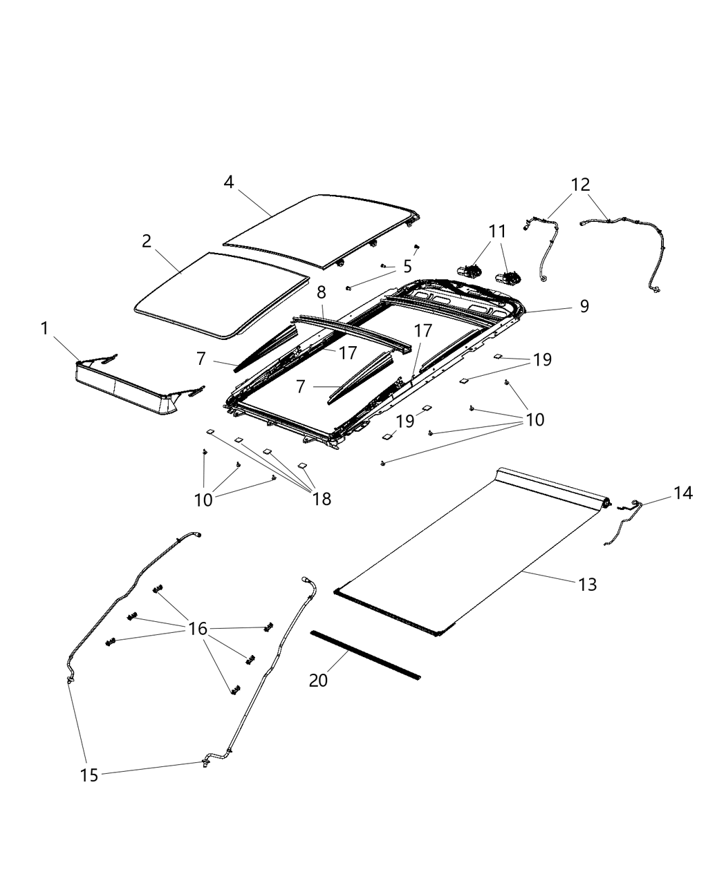 Mopar 68194952AA Bar-SUNSHADE Tension