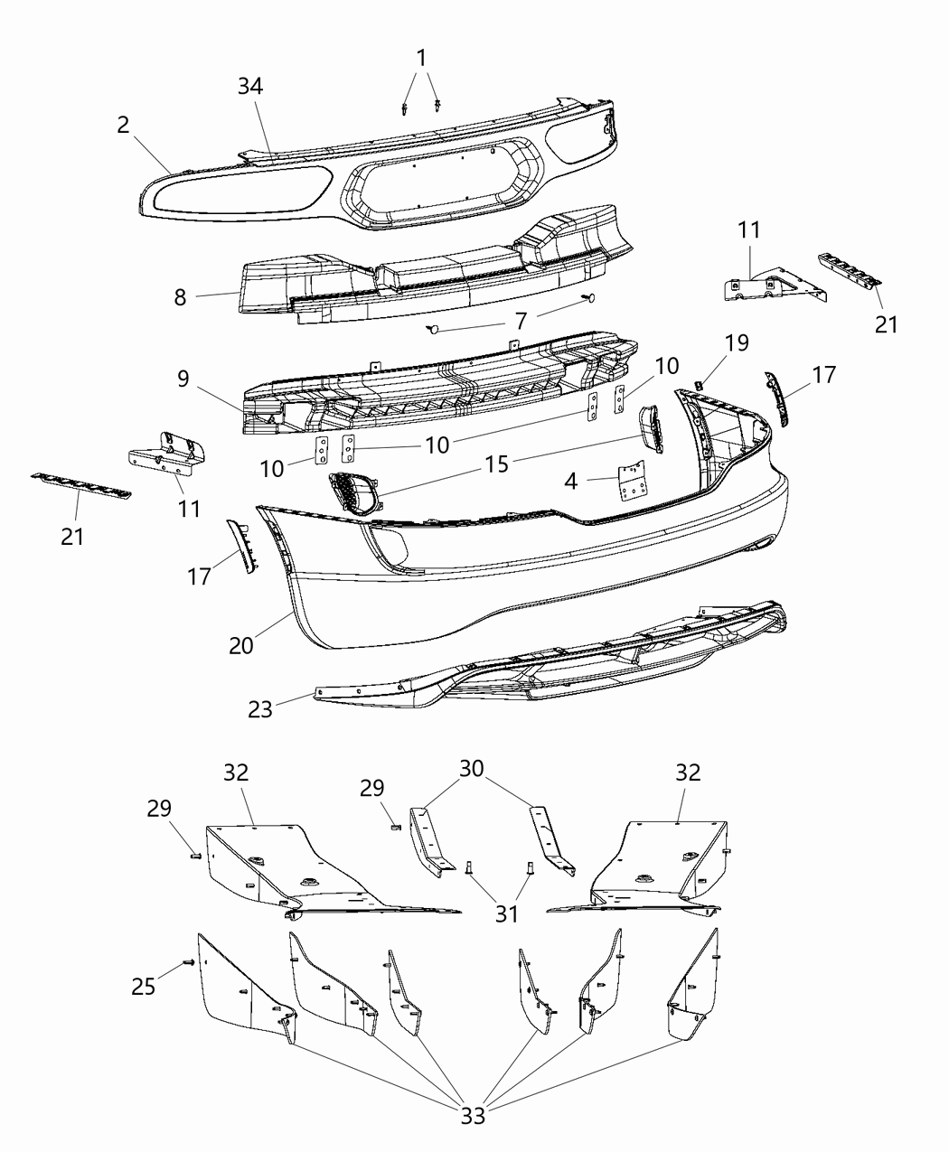 Mopar 68252752AA STRAKEKIT-Rear DIFFUSER