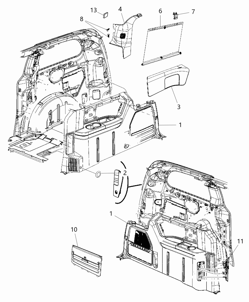 Mopar 1AR89XT1AA Hook-Rear Shelf