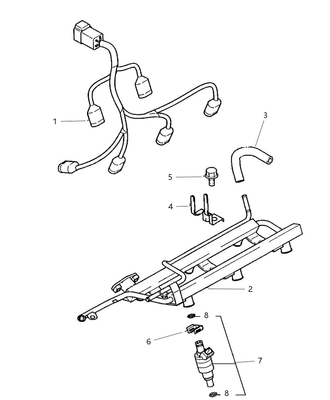 Mopar 4612677AB Hose-Fuel Rail To Chassis