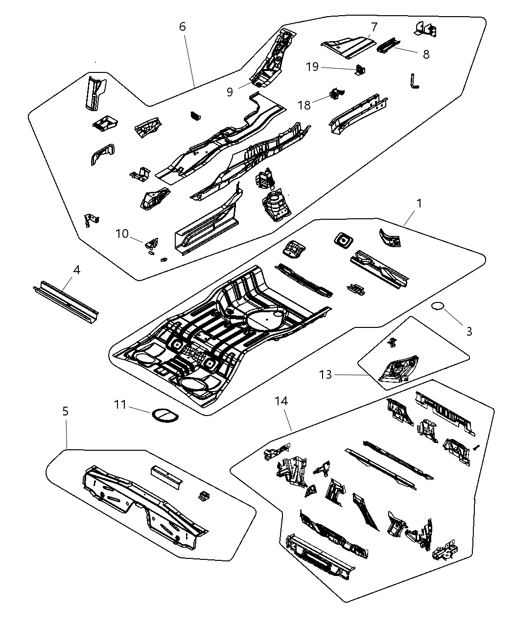 Mopar 5076495AF REINFMNT-Floor Pan