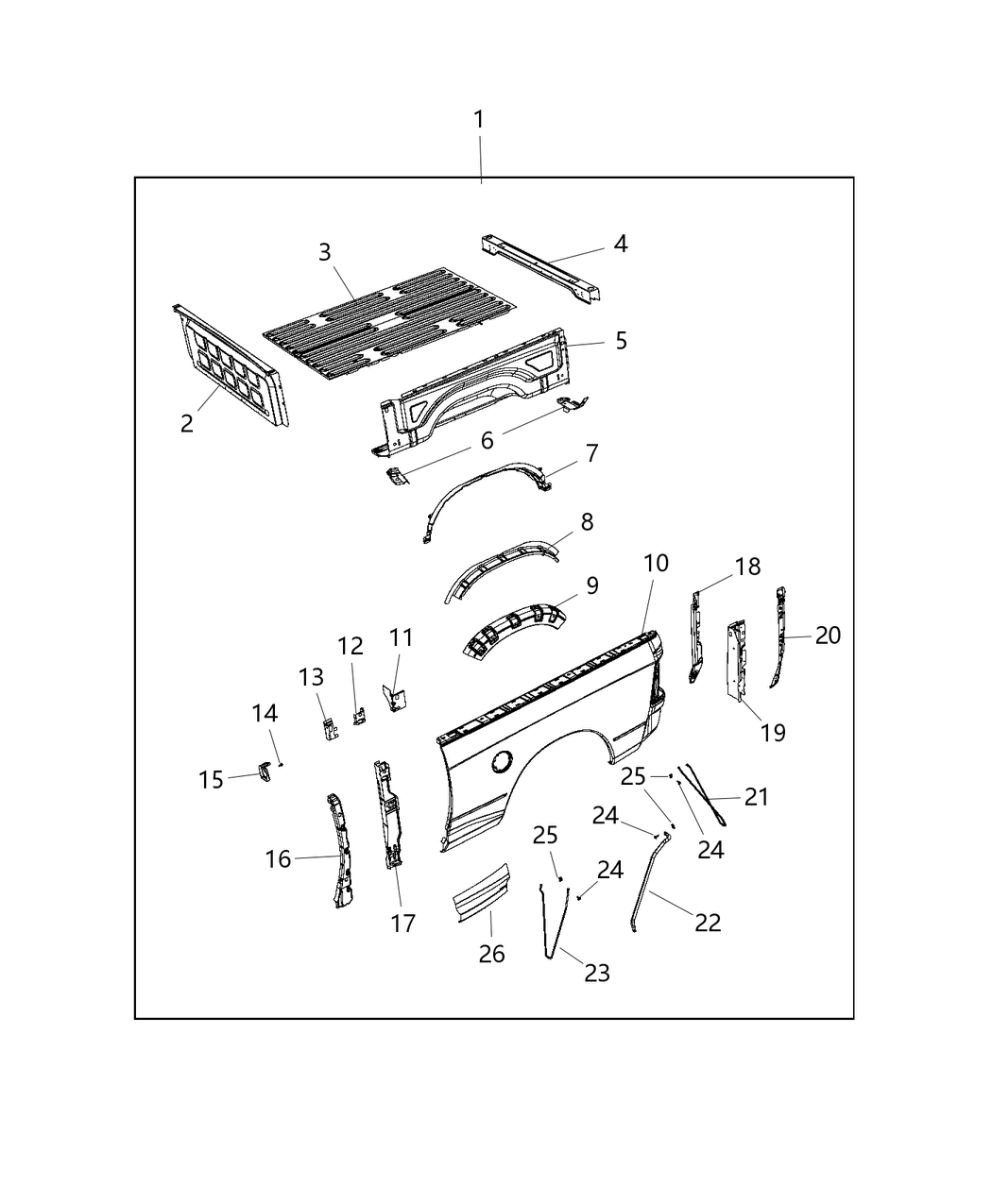 Mopar 68172203AB Panel-Box Side Inner