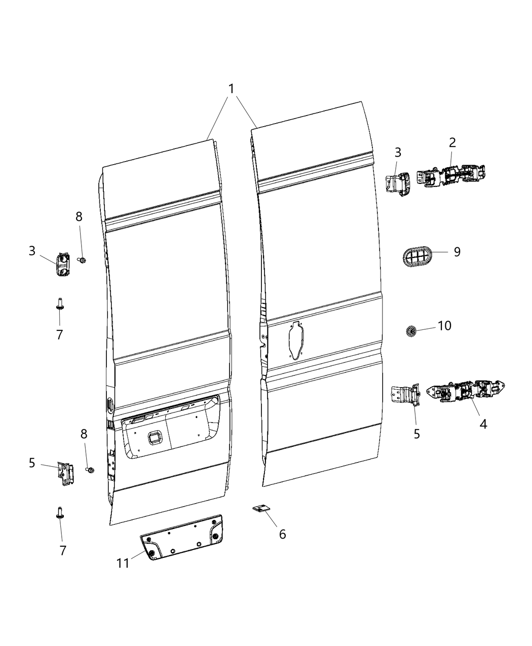 Mopar 68095806AA Rear Door Lower Hinge