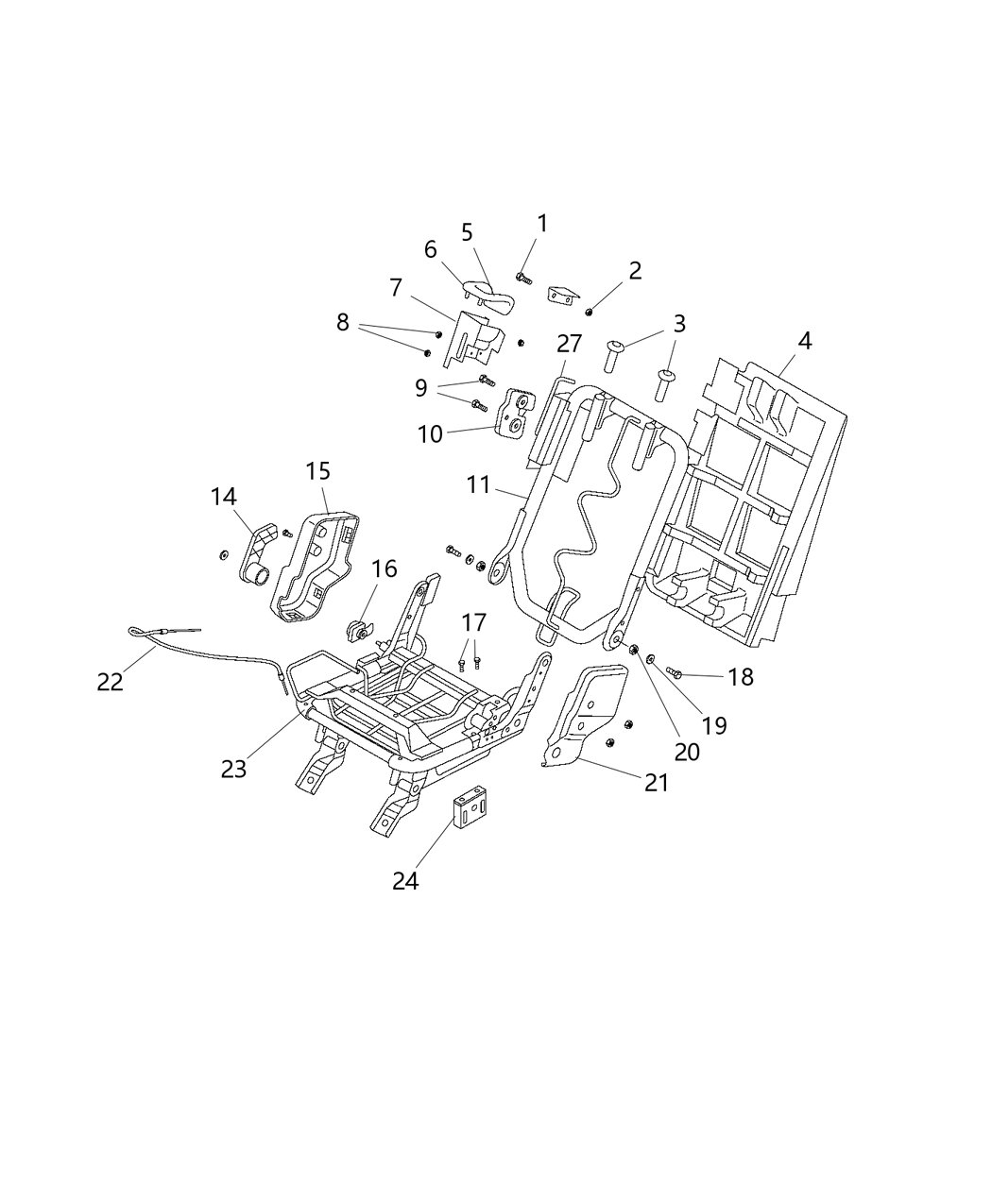 Mopar 68289068AA Lever-Rear Seat RECLINER