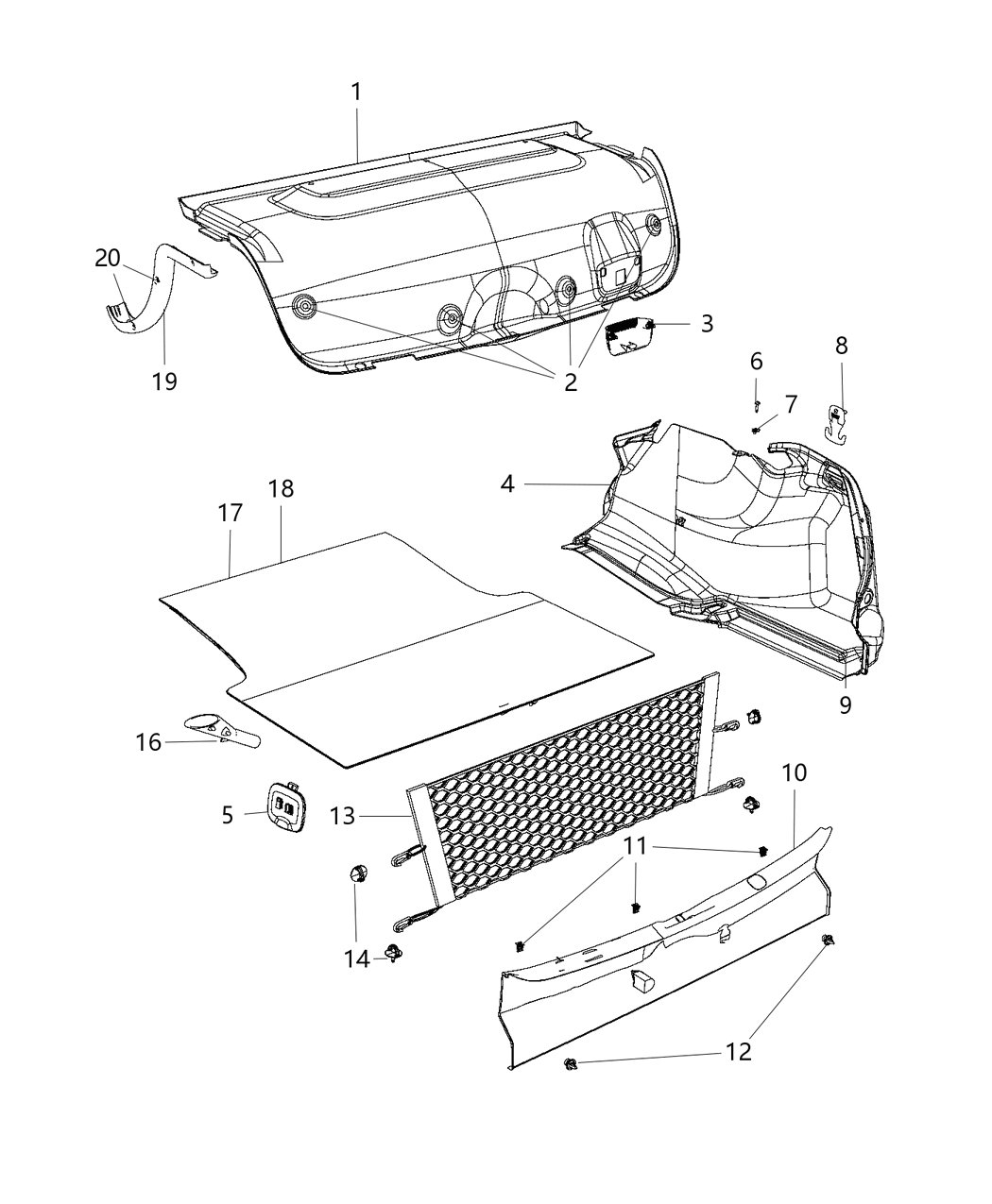 Mopar 68153904AA Carpet-Trunk