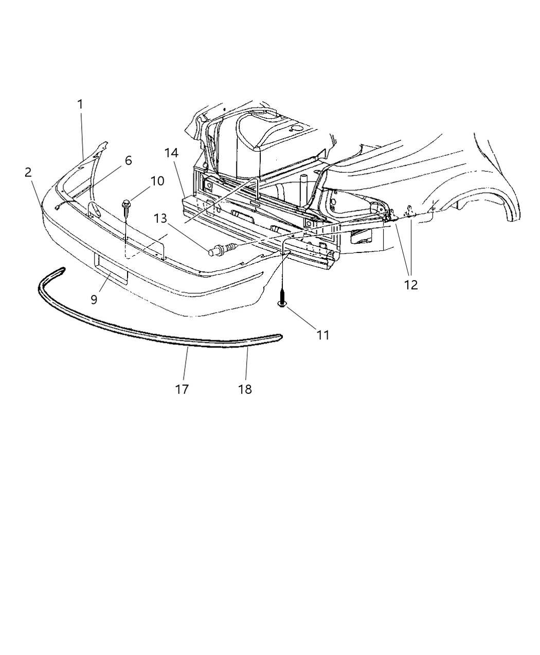 Mopar 4630284 Fascia Assembly, Rear, W/Foam Absorber