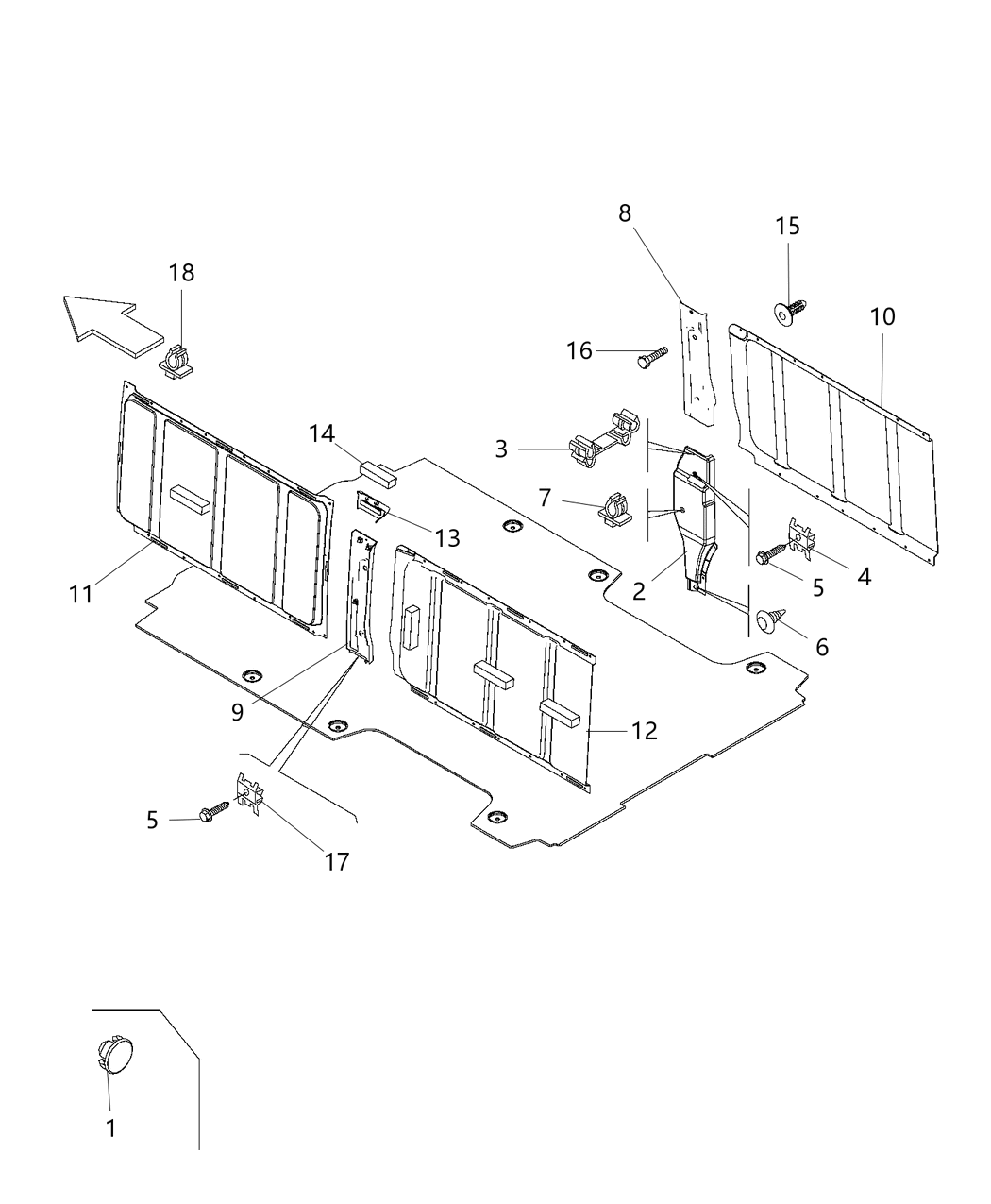 Mopar 1ZQ28LXEAA Panel-Cargo Compartment