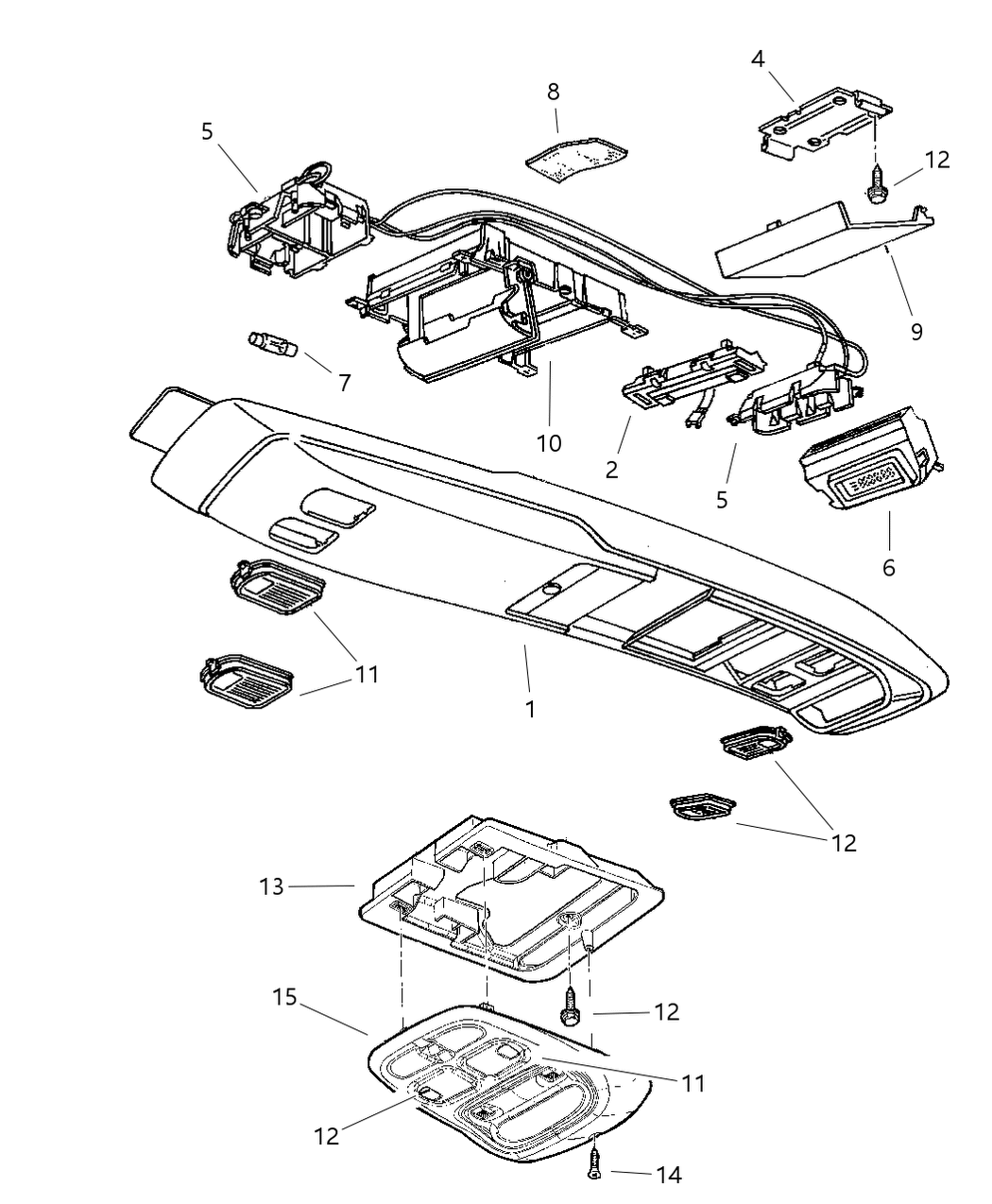 Mopar LE65SAZ Housing Overhead Console