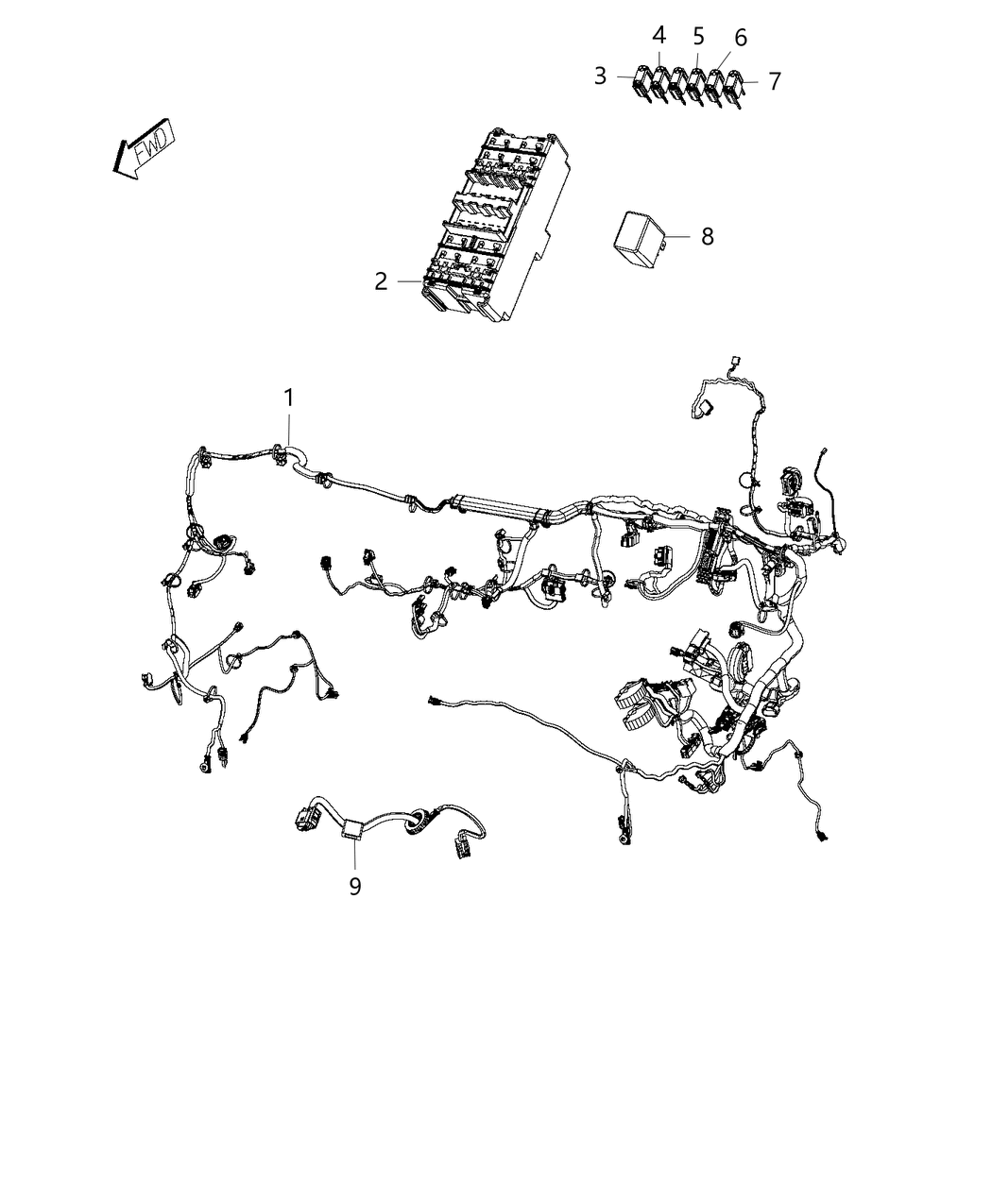 Mopar 68192121AH Wiring-HEADLAMP To Dash