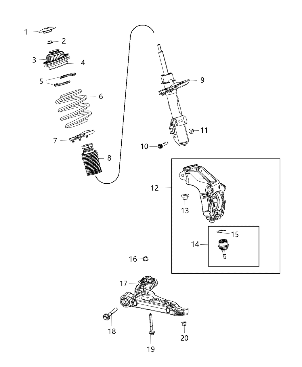 Mopar 68373965AC STRUT-Front Suspension