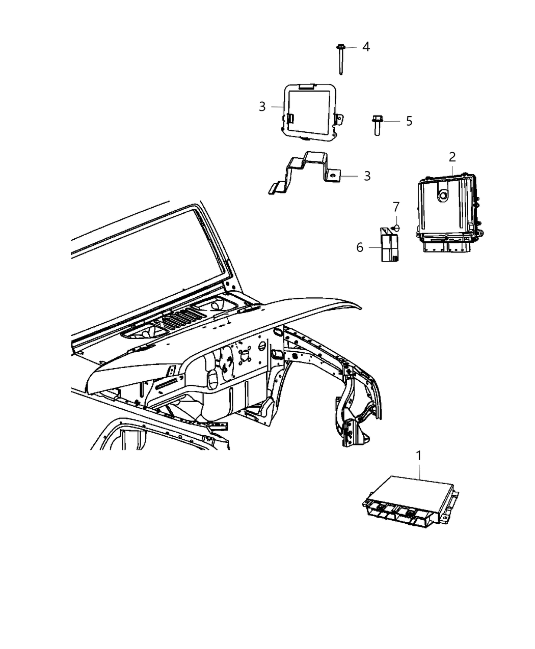 Mopar 68281470AB Bracket-Engine Control Module