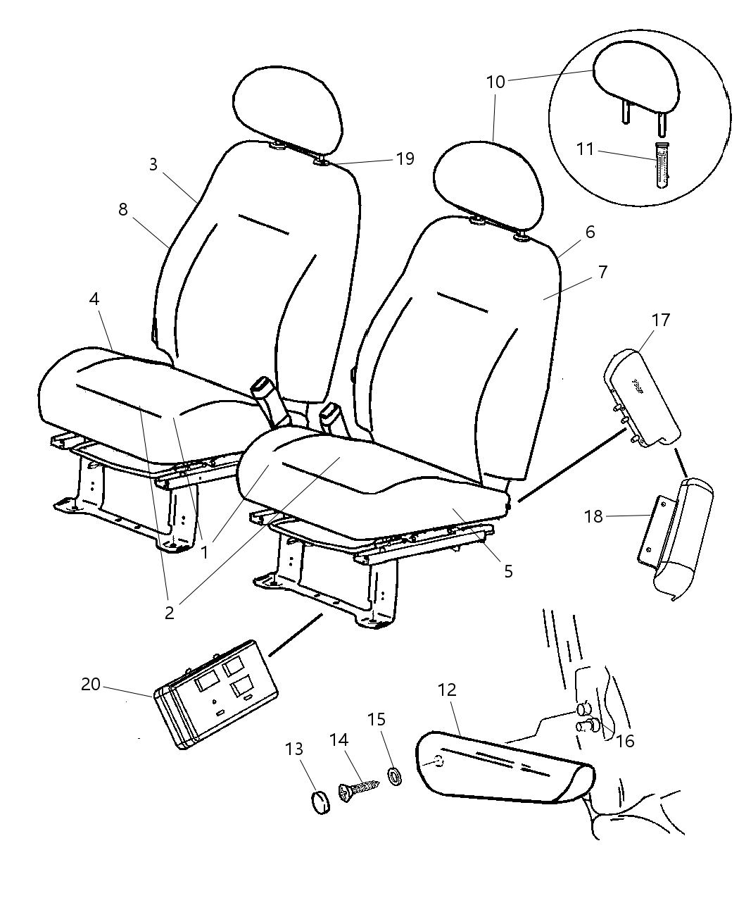 Mopar 5139205AA Frame-Seat Cushion