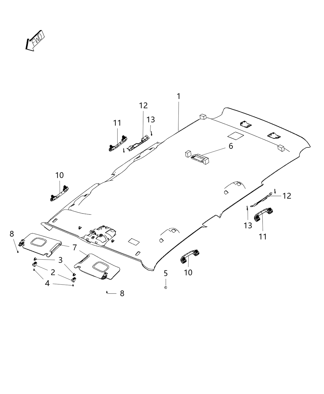 Mopar 5ZW74MS7AA Visor