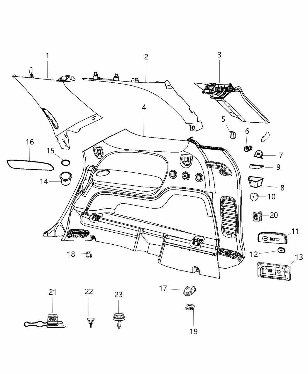 Mopar 5PT181X9AD Panel-Quarter Trim