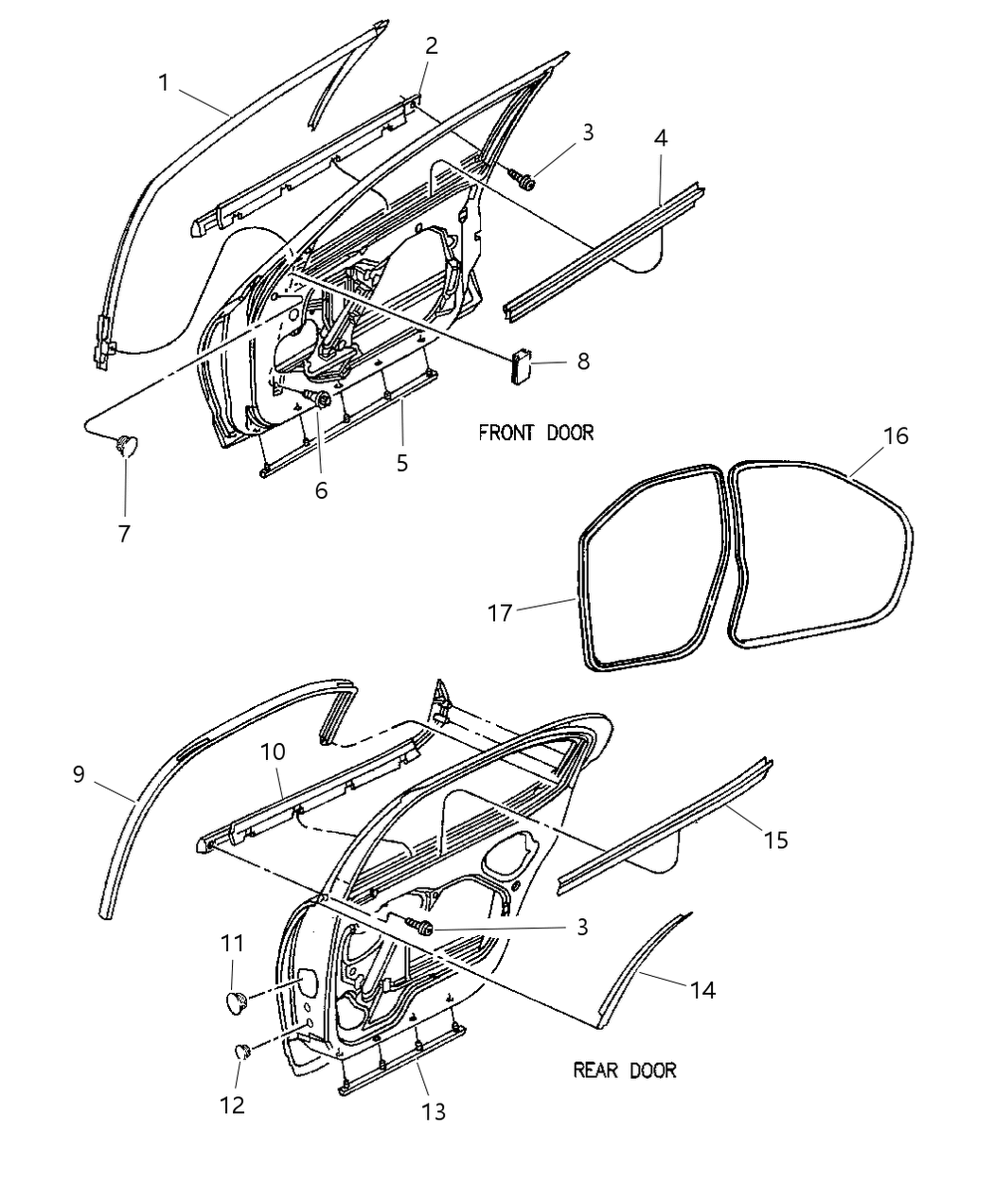 Mopar 4630792 Molding-Front Door Belt