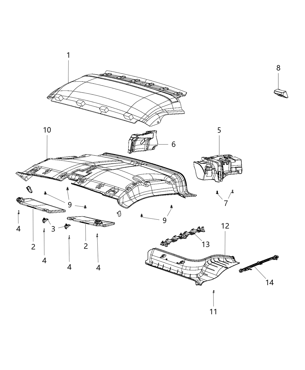 Mopar 5XG67LXHAA HEADLINER-HEADLINER