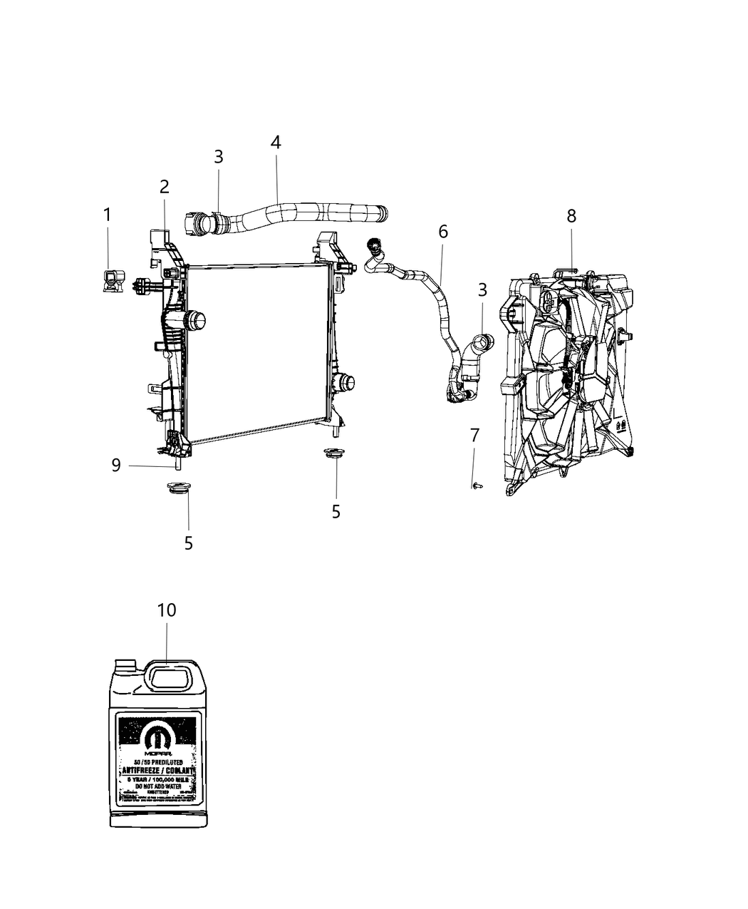 Mopar 68249894AB Hose-Radiator Outlet