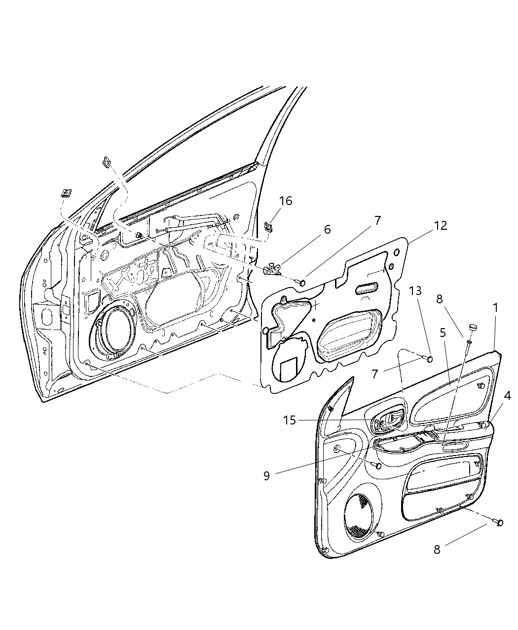 Mopar YZ36XDVAA Panel-Front Door Trim