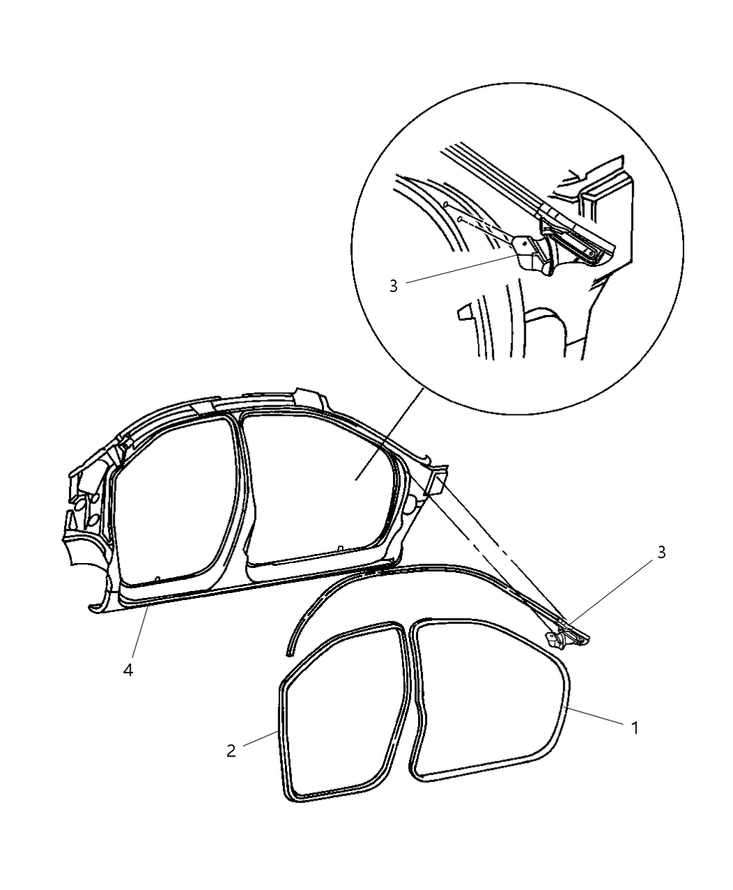 Mopar 4646880AC WEATHERSTRIP-A-Pillar Base