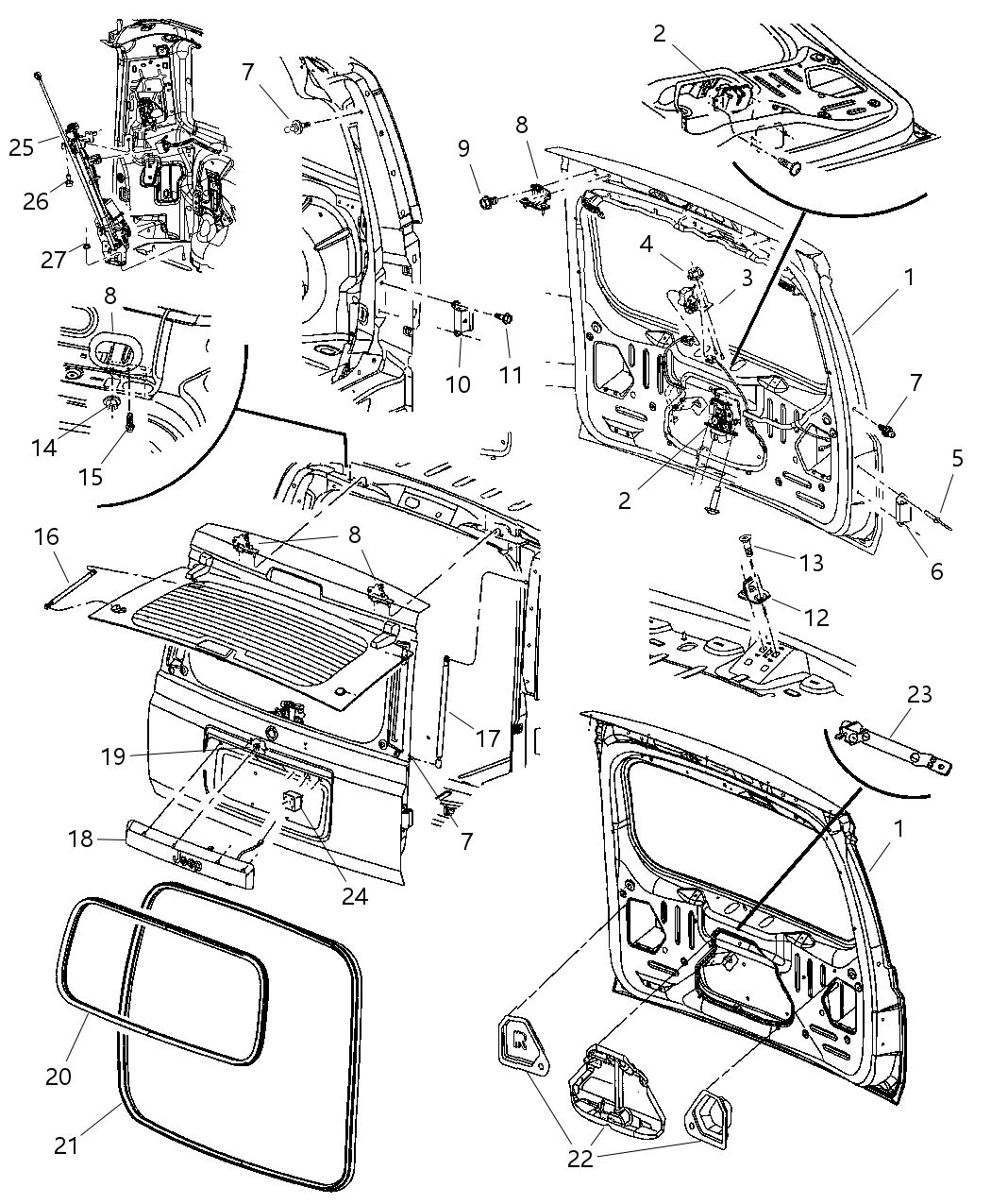 Mopar 55369788AA Housing-LIFTGATE