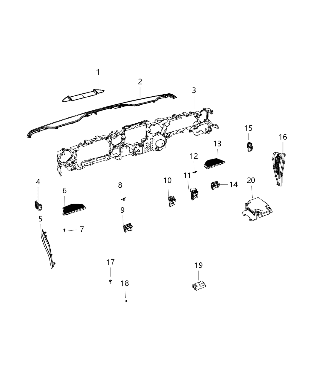 Mopar 6AD35TX7AG Reinforce-Instrument Panel