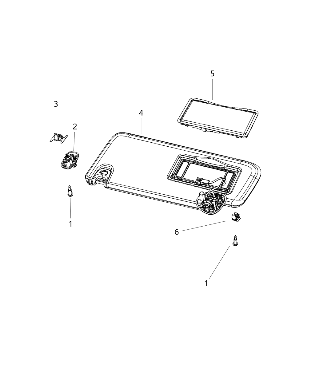 Mopar 6BP11TX7AE Visor