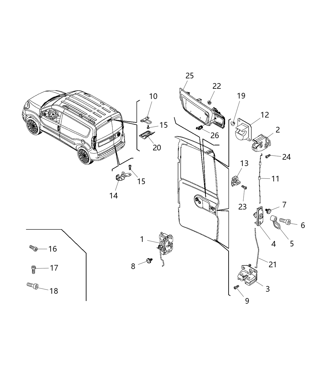 Mopar 68266541AA Lock-Rear Cargo Door