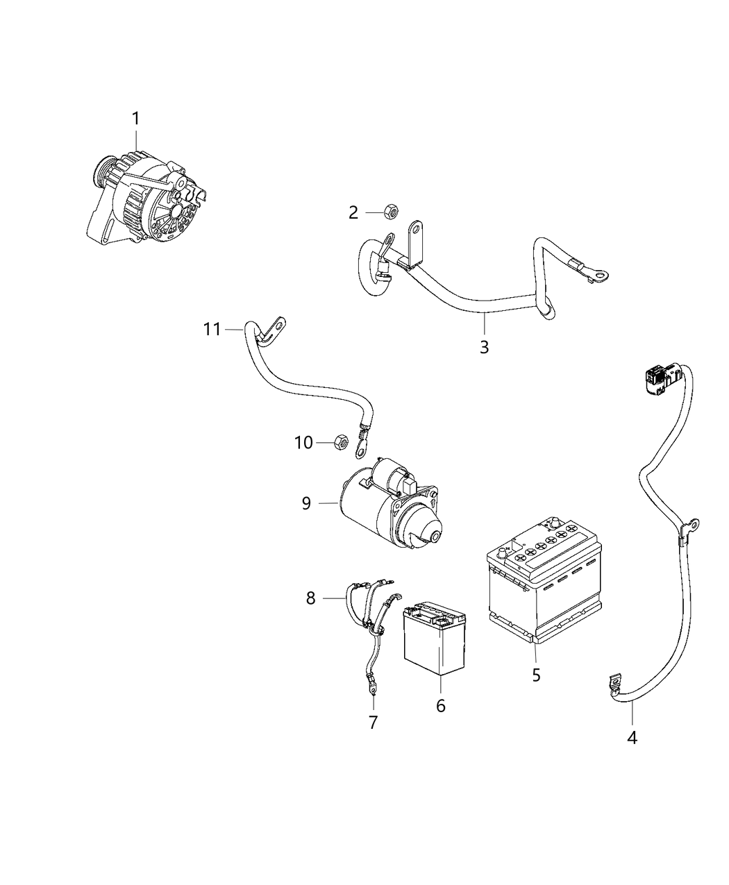 Mopar 68263012AB Battery Positive Wiring