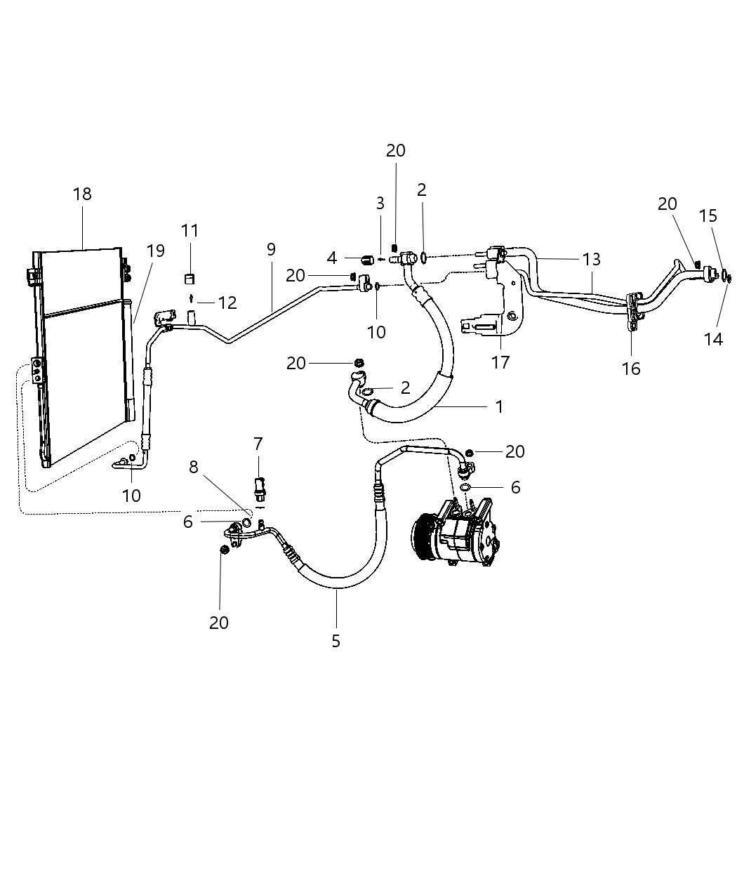 Mopar 68217222AA Line-A/C Liquid