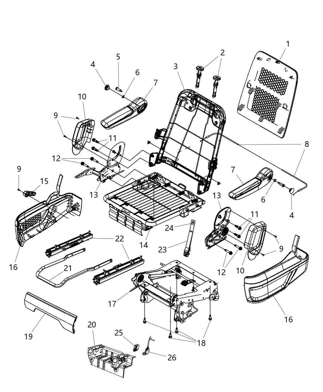 Mopar 68111347AA Handle-Seat Release