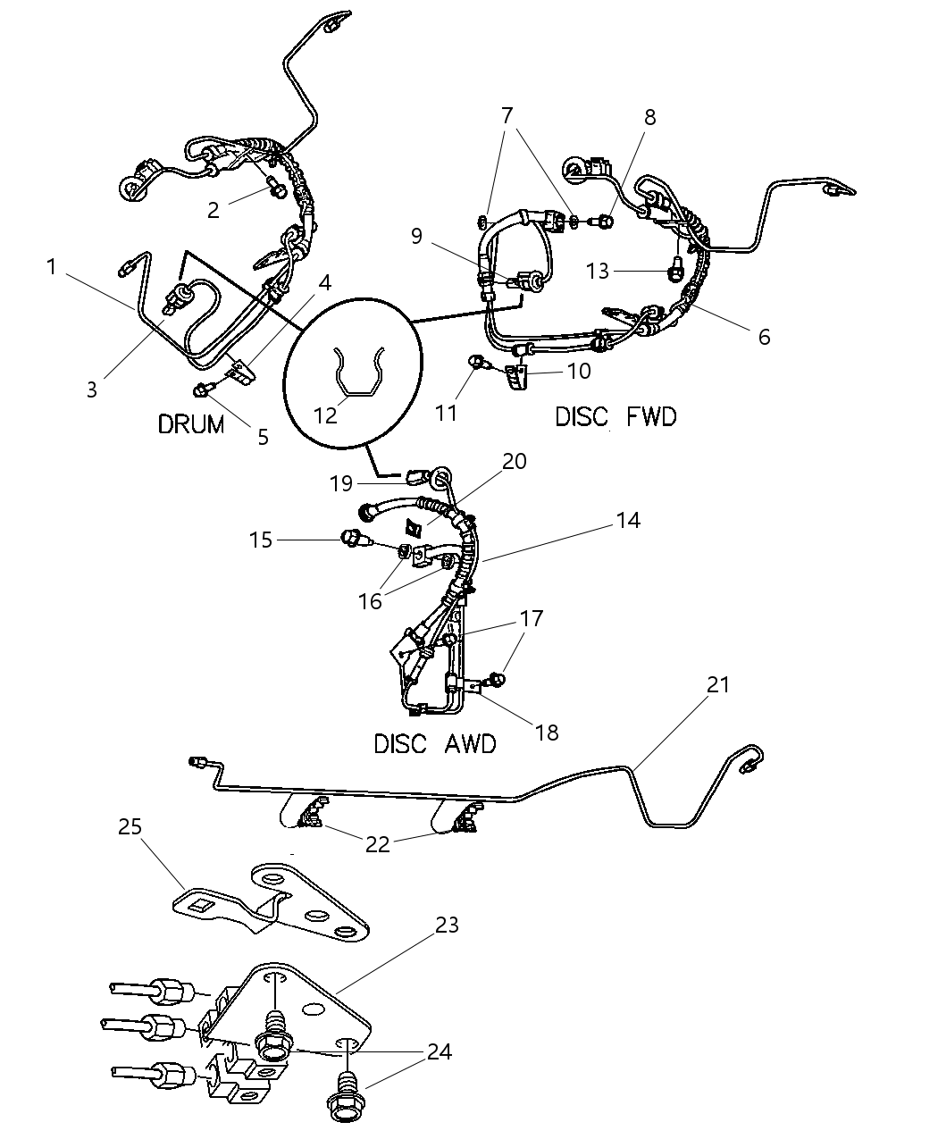 Mopar 4683654AE RETAINER-Brake Tube Sensor