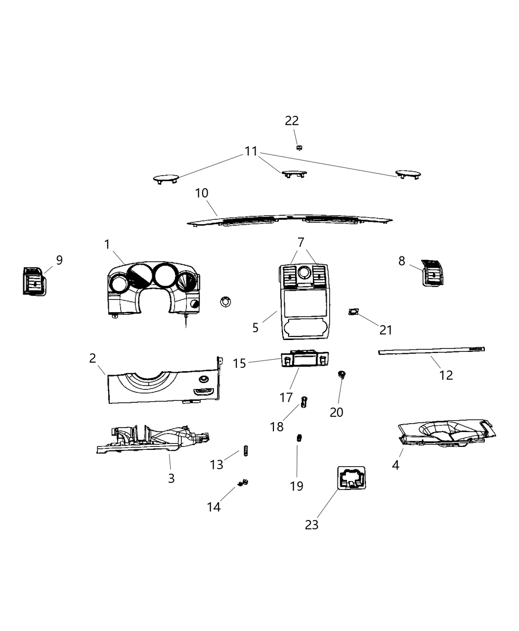 Mopar 1MD80AAAAA Bezel-Instrument Panel