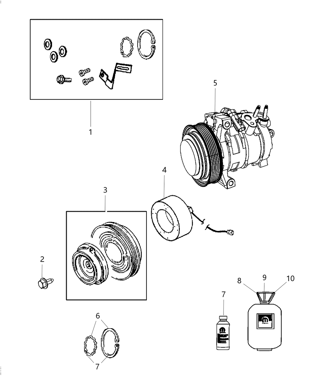 Mopar 68462294AA PULLEY-A/C COMPRESSOR