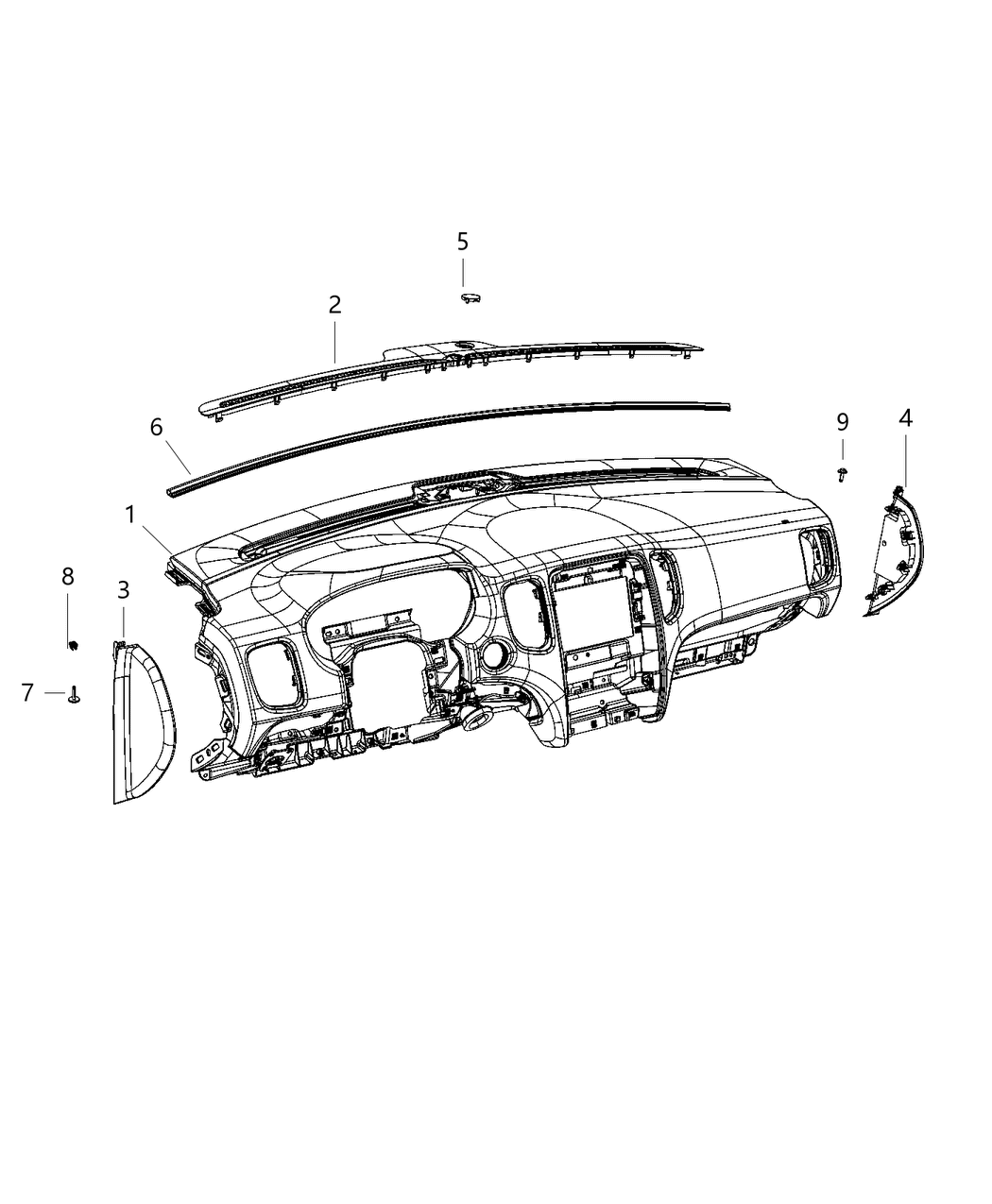 Mopar 6XM22DX9AA Cover-Instrument Panel