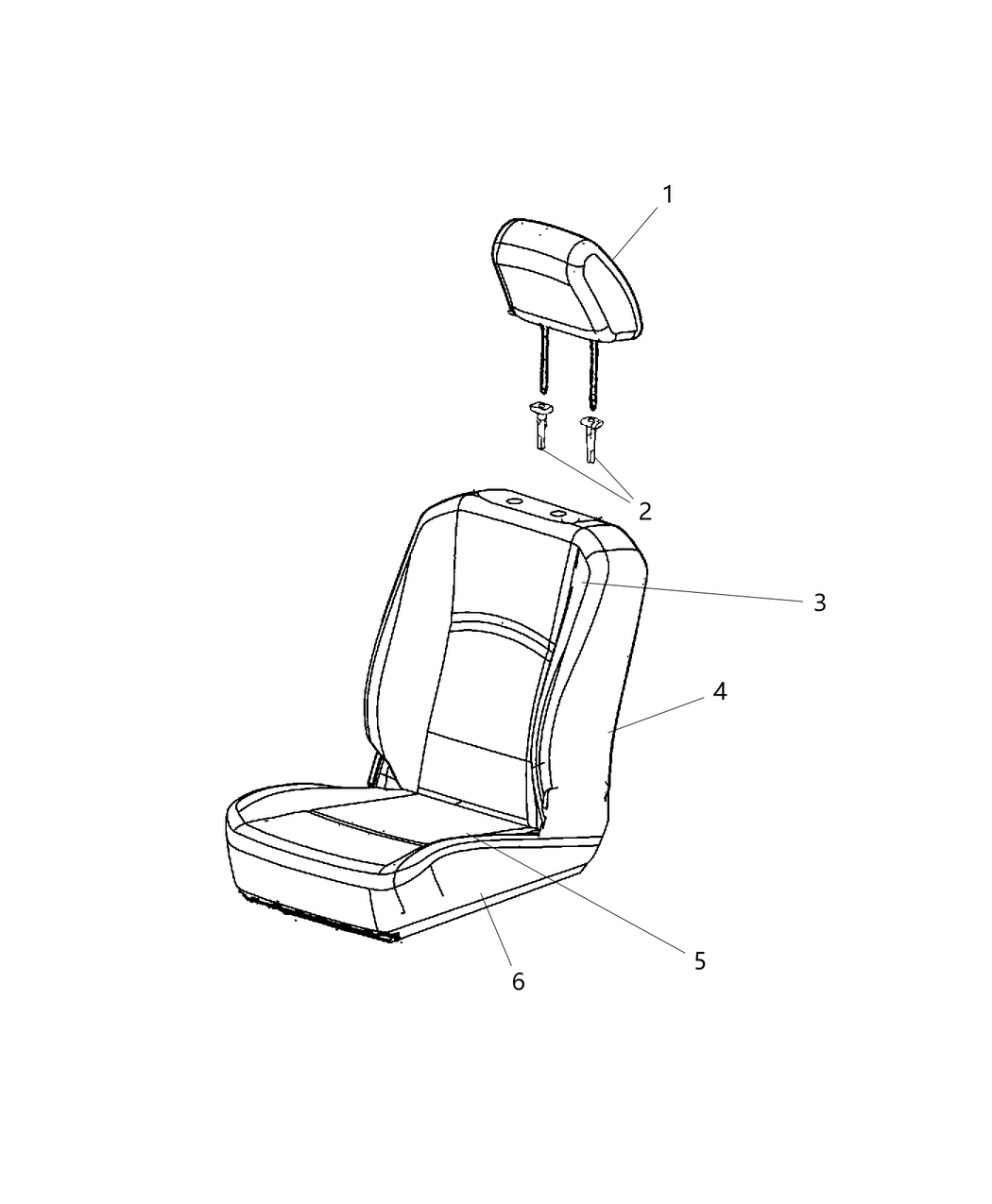 Mopar 6BH17SB5AA HEADREST-Front