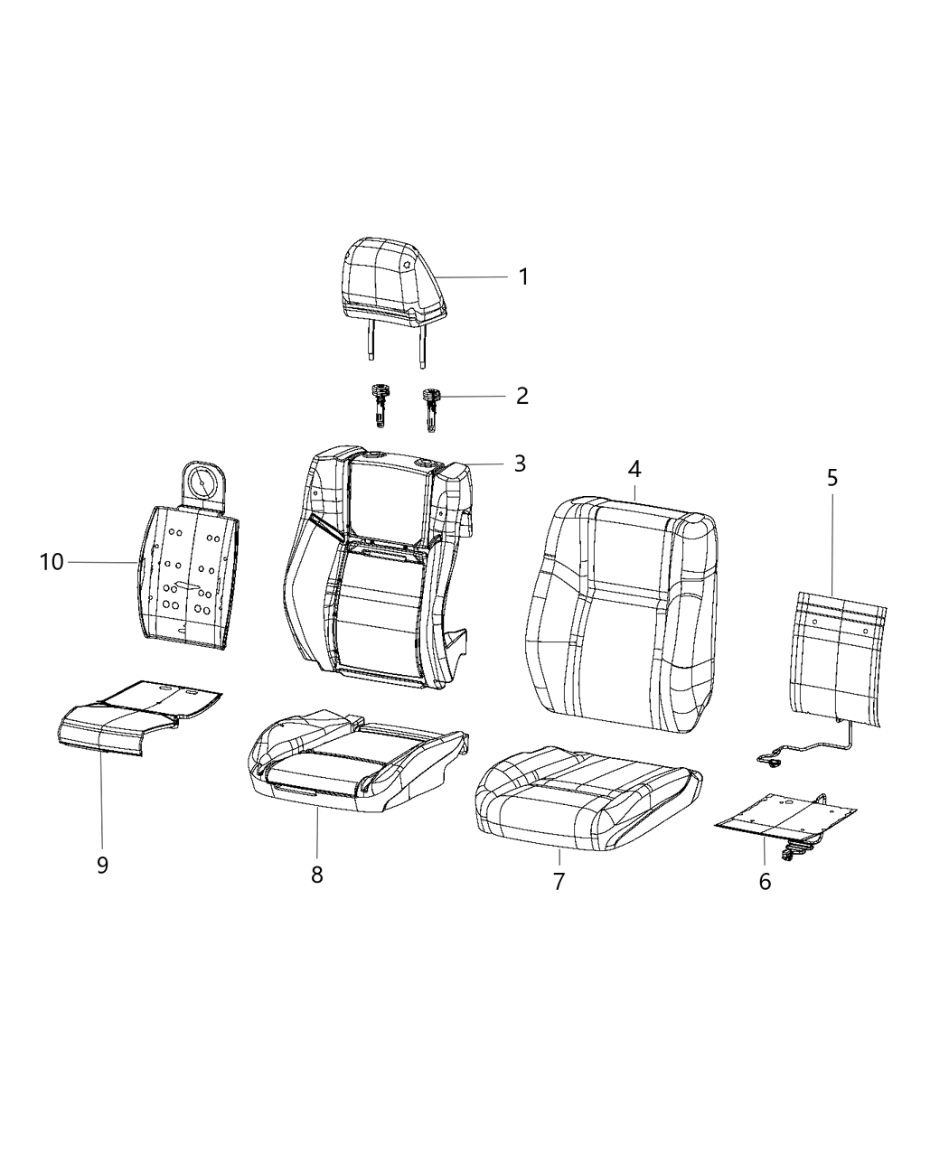 Mopar 5XZ46DW1AB HEADREST-Front