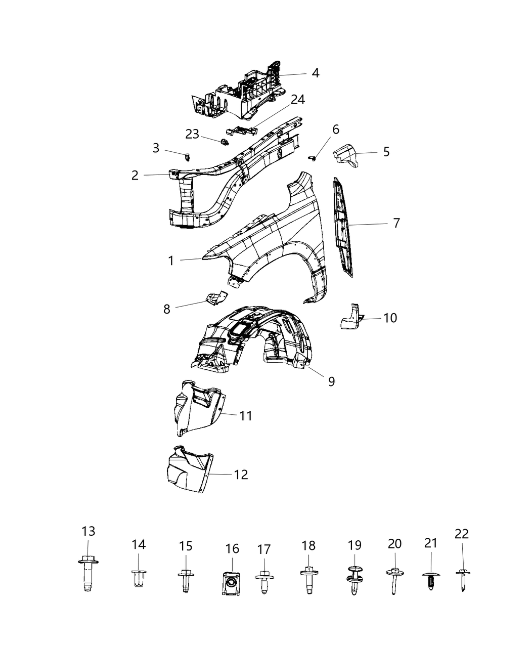 Mopar 68443263AA Bezel-Front Fender