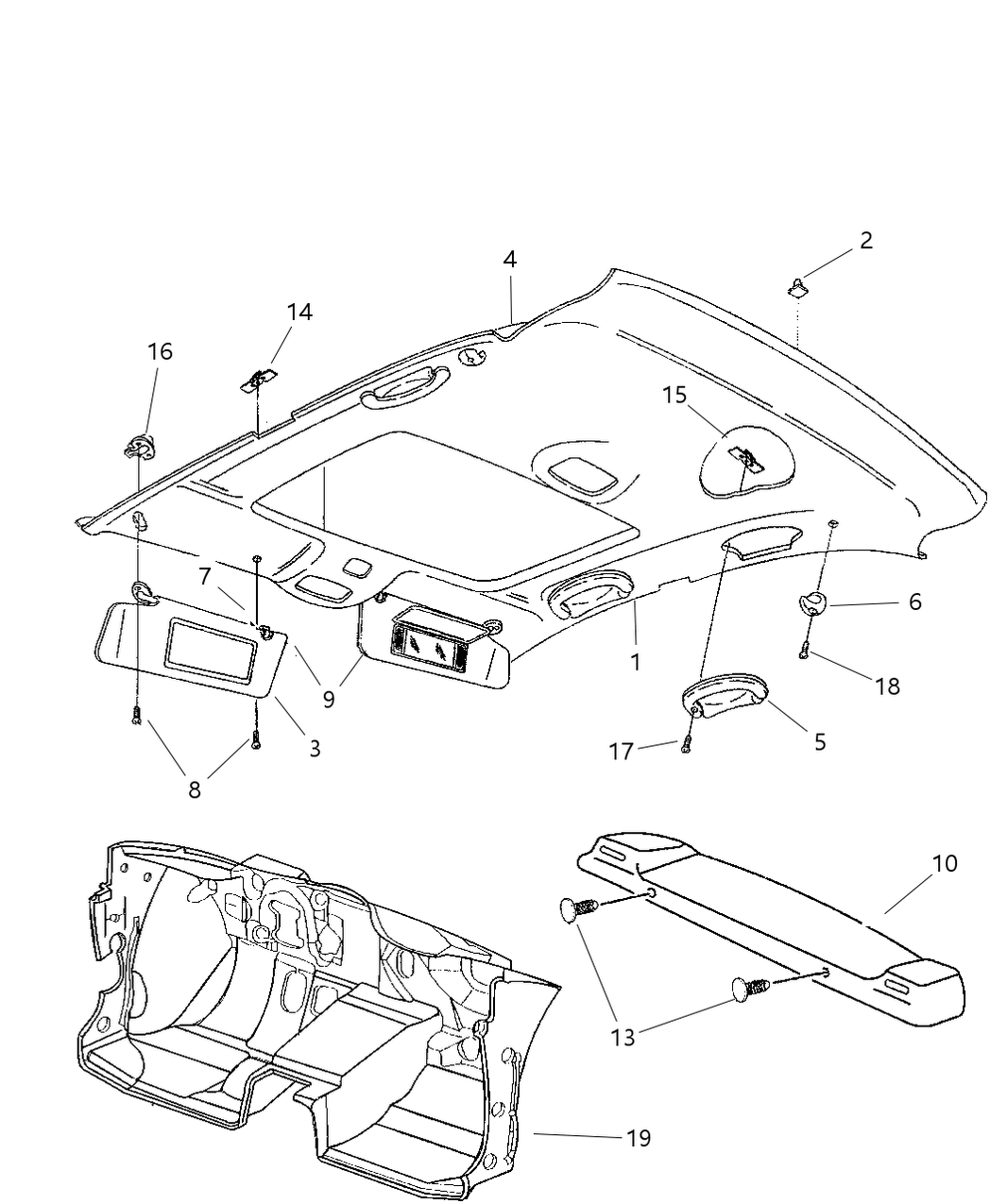 Mopar GP46LAZAC Panel Shelf