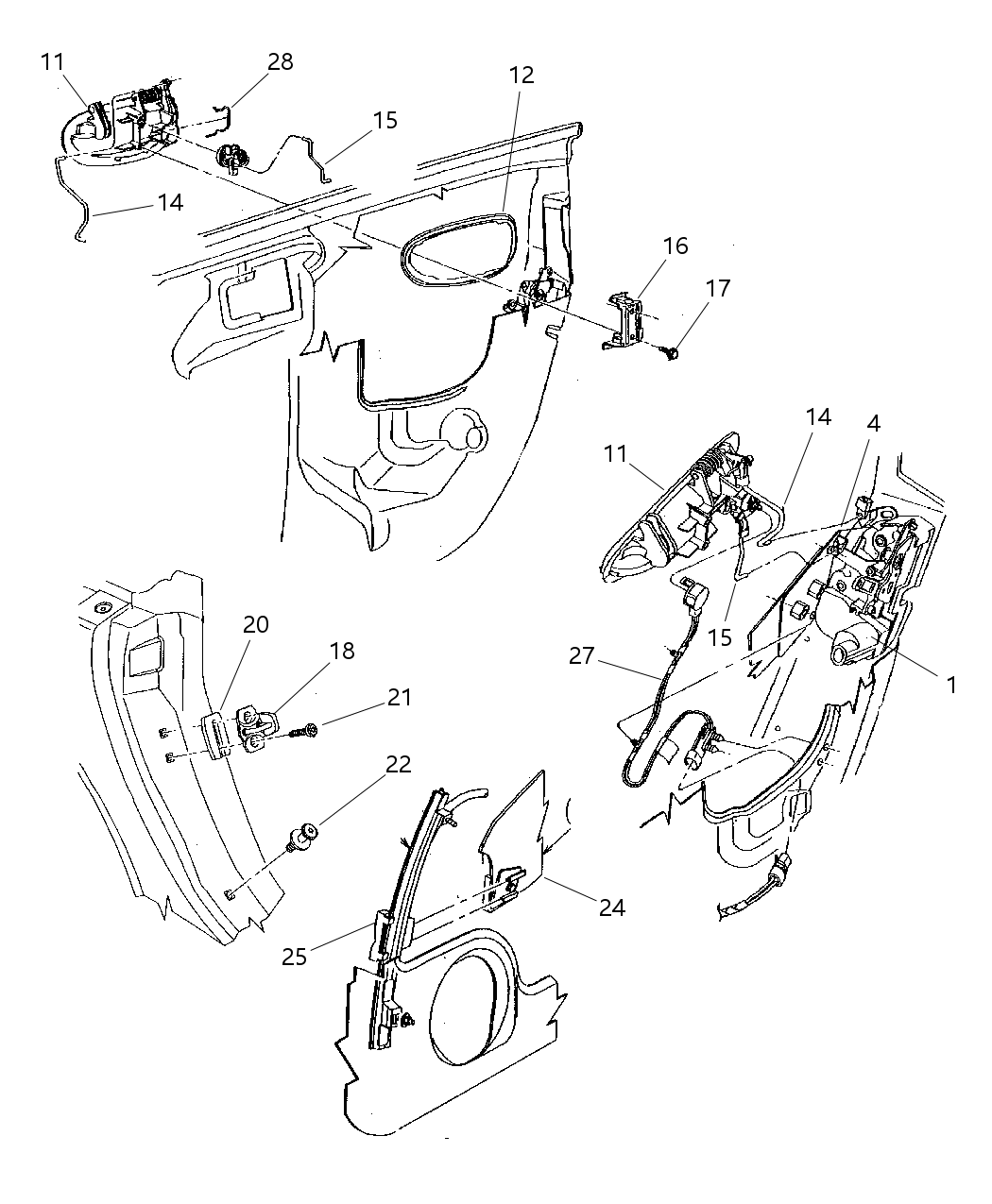 Mopar 4643798 Housing-Door Latch Remote