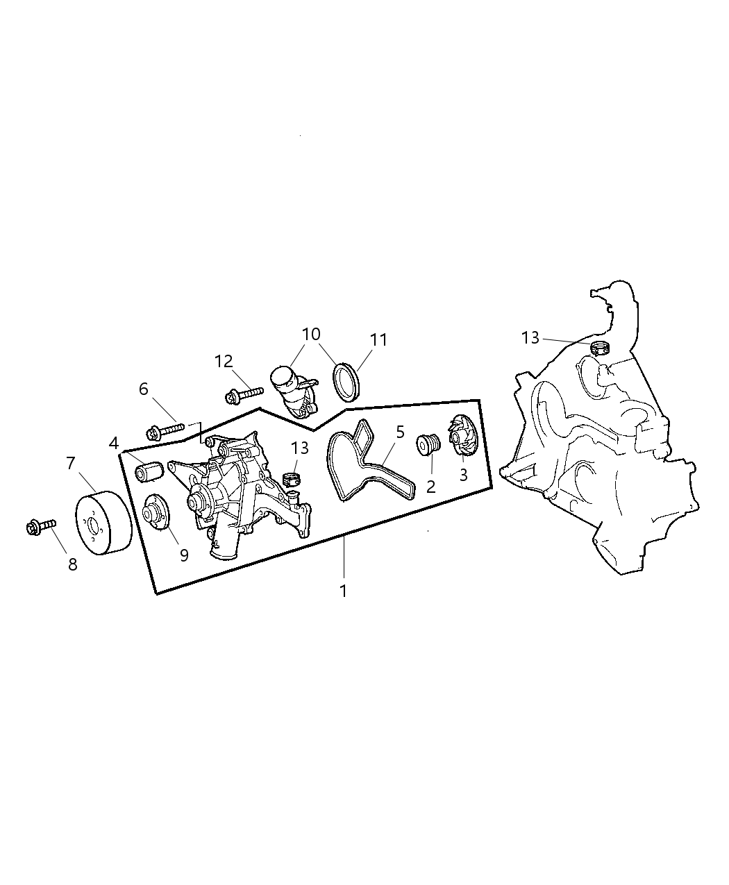 Mopar 5159913AA Water Pump-Hose