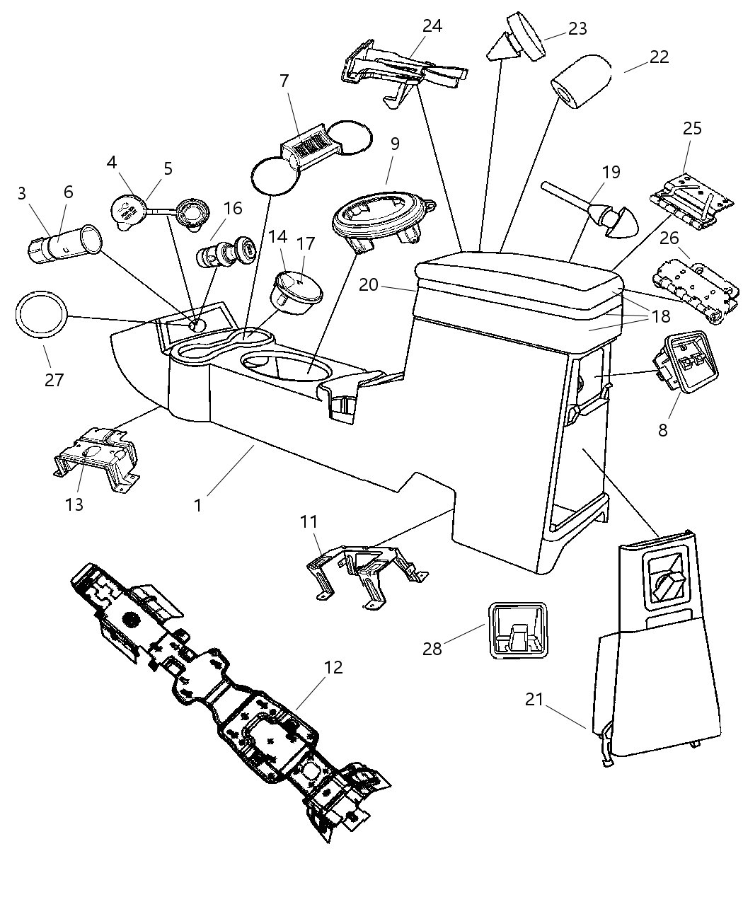 Mopar 5023917AA Bumper-Floor Console