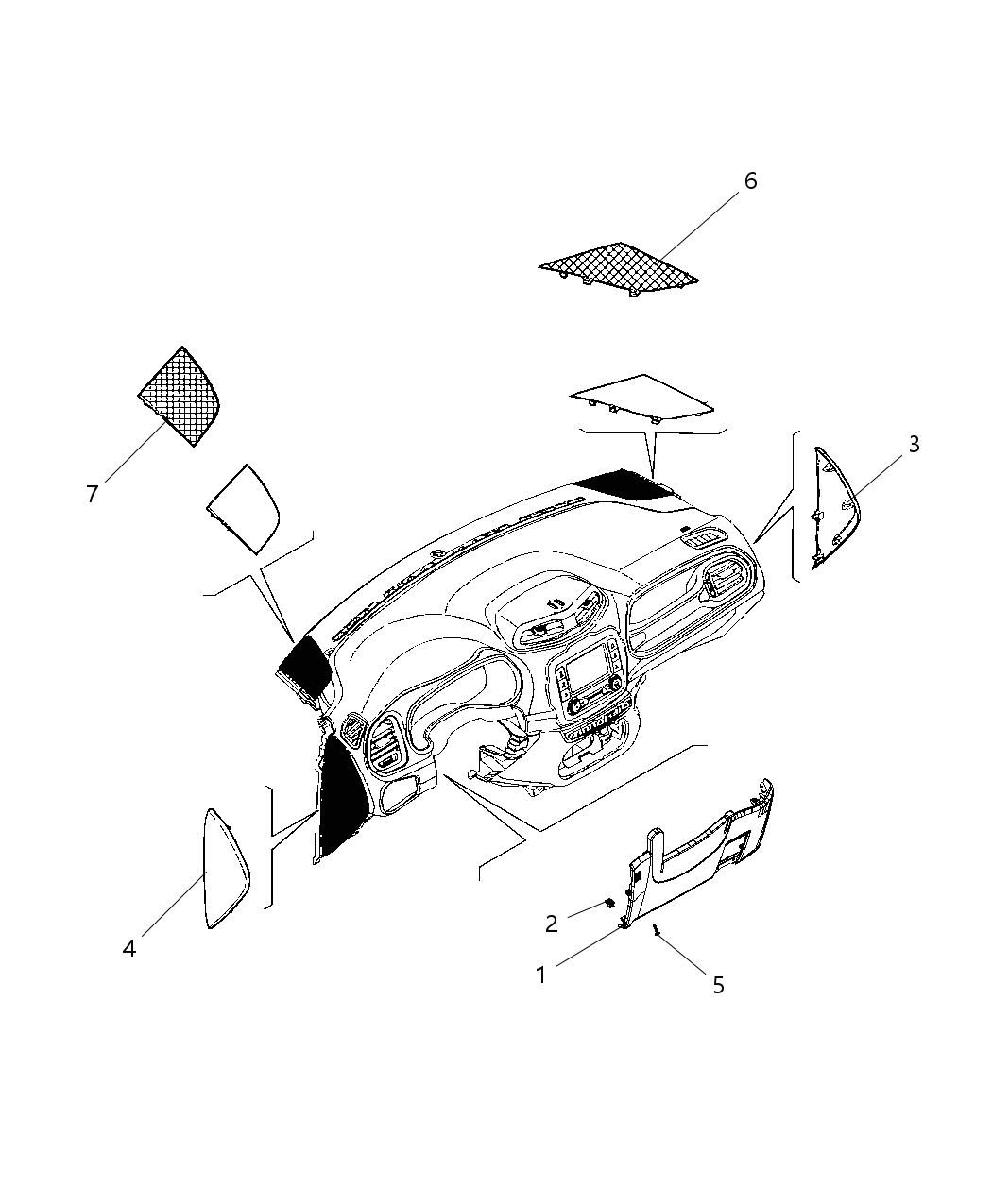 Mopar 5UW03GTVAA End Cap-Instrument Panel