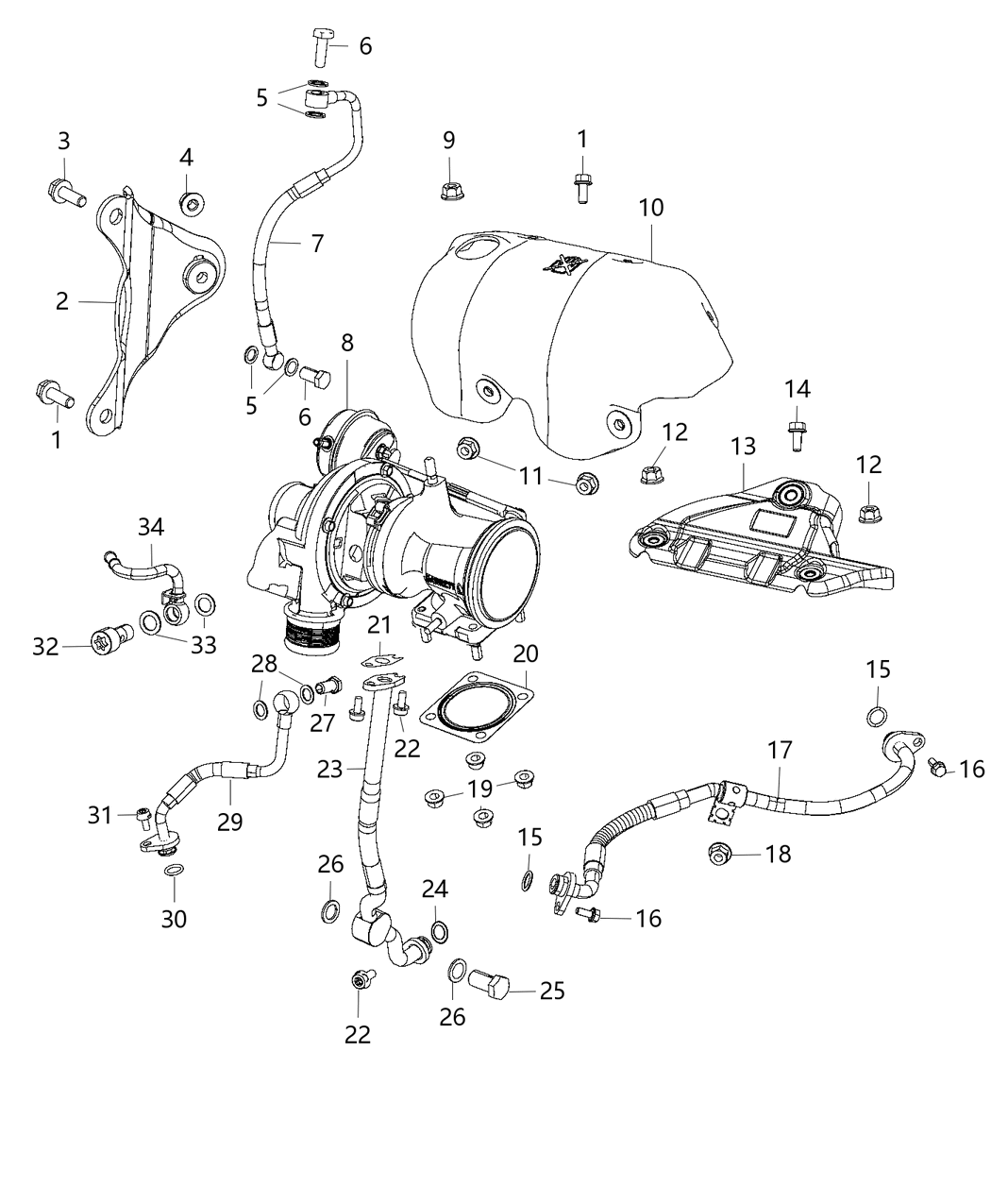 Mopar 4892966AC Tube-Turbo COOLANT Return