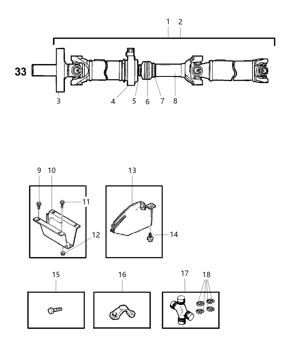 Mopar 5014586AA Bearing-Drive Shaft