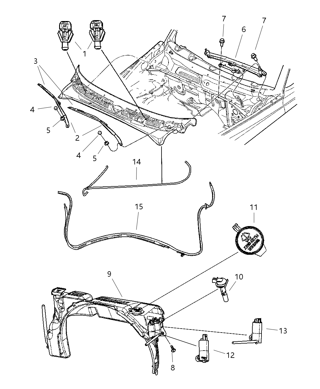 Mopar 4661479 Clip-Washer Hose And Wiring