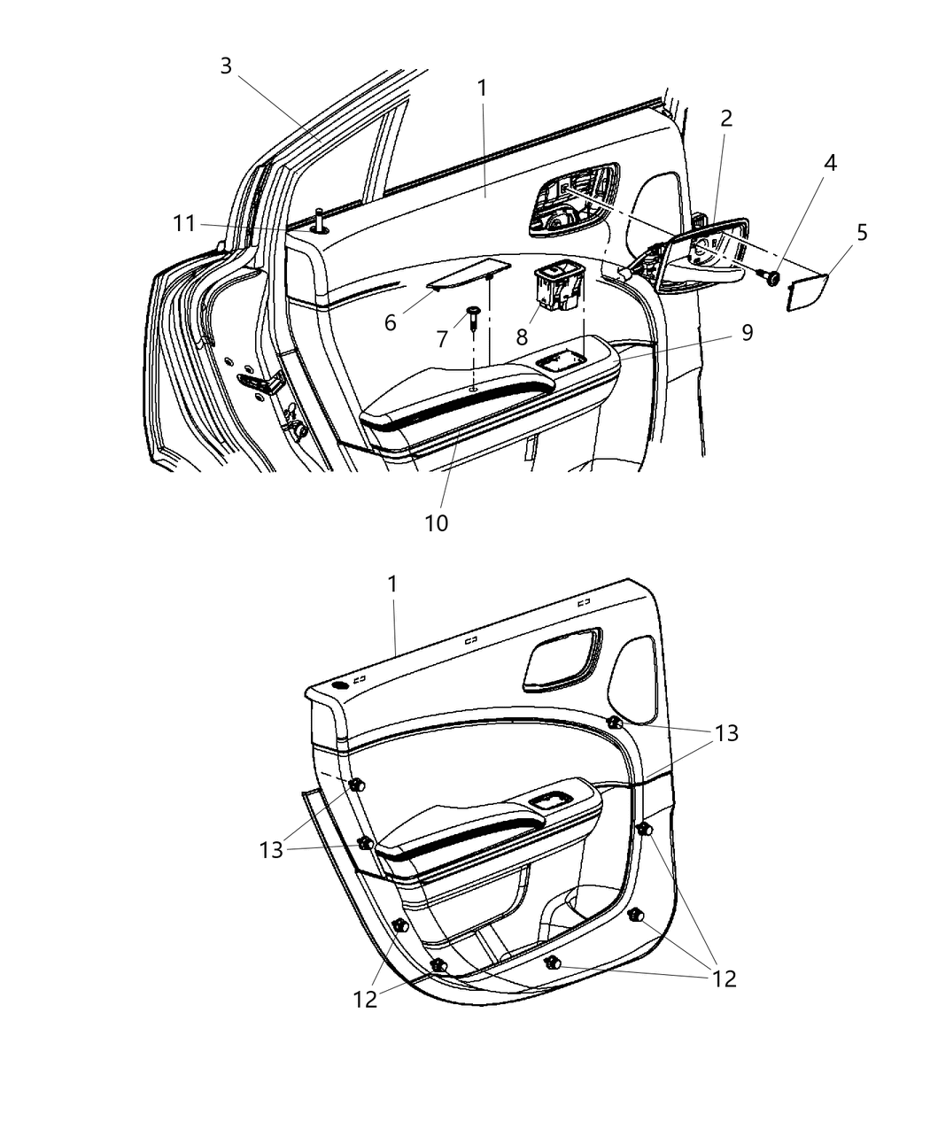 Mopar 1JR40DX9AK Panel-Rear Door