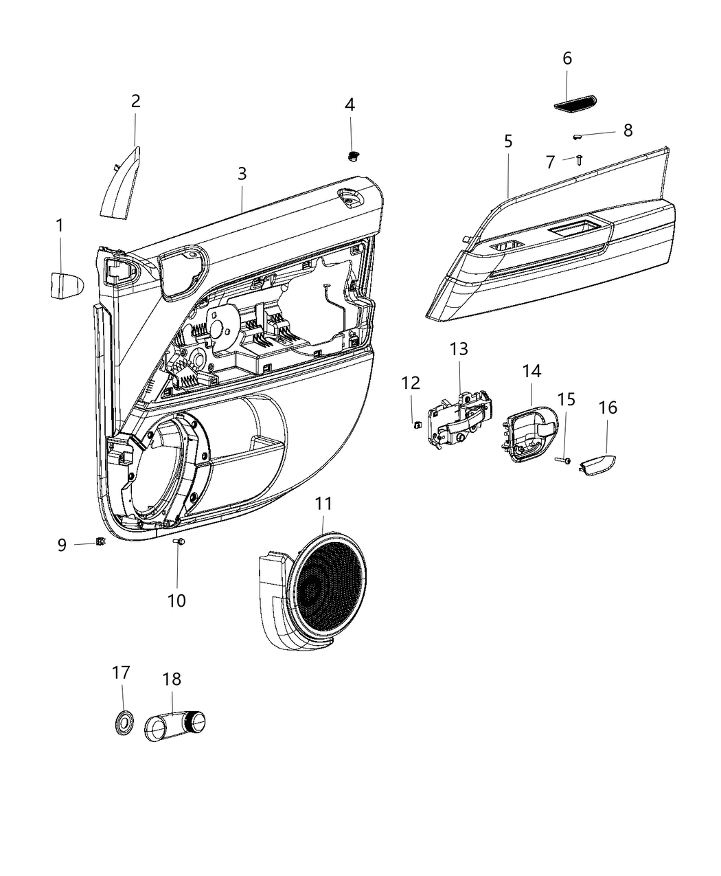 Mopar 1JU73XDVAA Bezel-Door Trim Panel