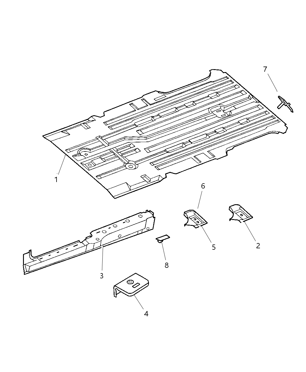 Mopar 5109151AB Reinforce-Rear Rail Extension