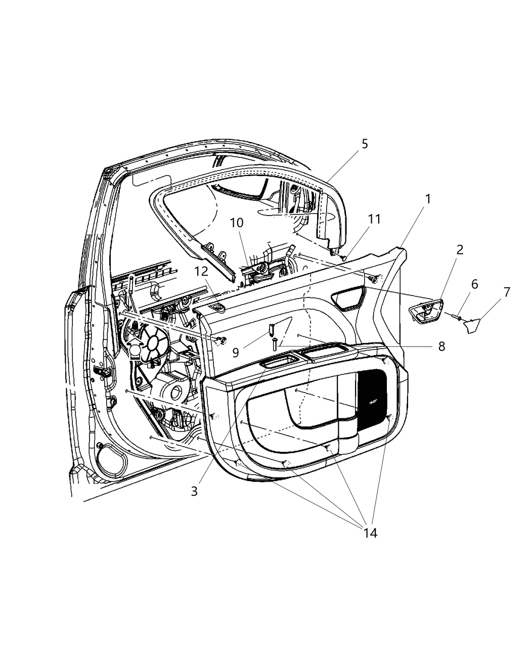 Mopar 68045836AA Pin Door-Door Panel ATTACHING